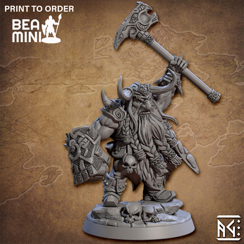 Durnir – Berserker Lord | BeaMini Print to Order Miniatures