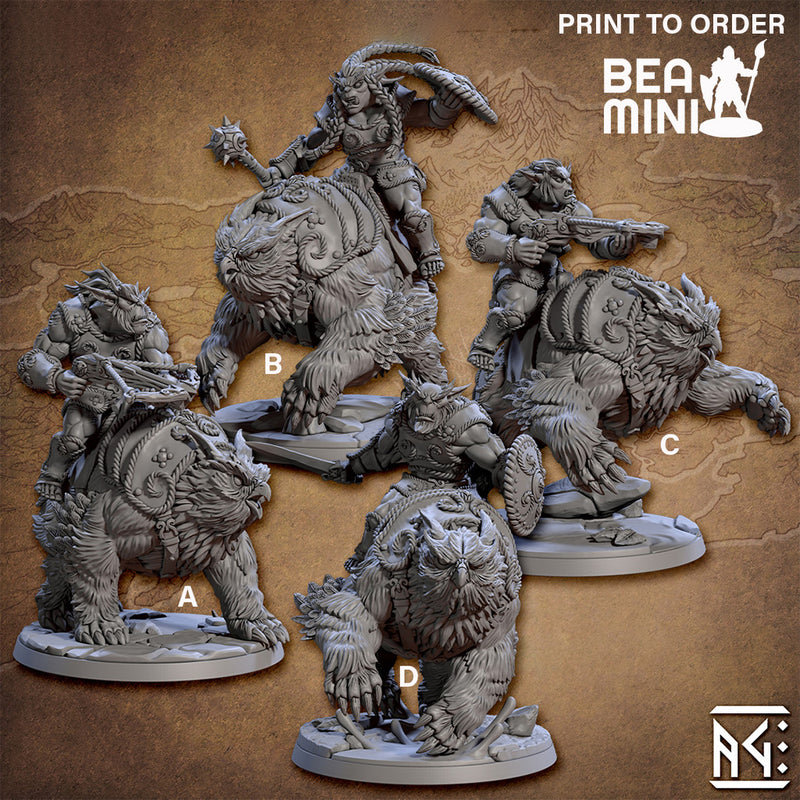 Greatgoblin Nightmauler Riders | BeaMini Print to Order Miniatures