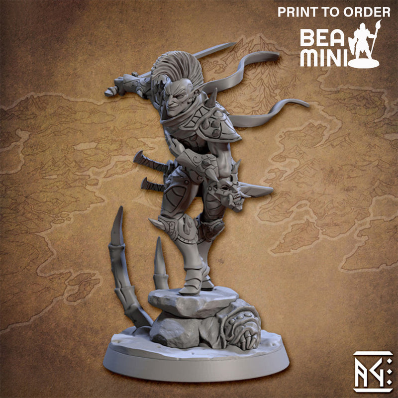 Blademaster Mordrin Duskblade | BeaMini Print to Order Miniature