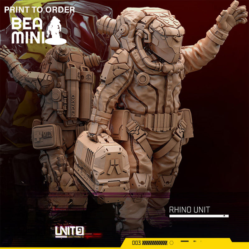 RHINO Unit Heavy Hazmat Coveralls | BeaMini Print to Order Miniatures