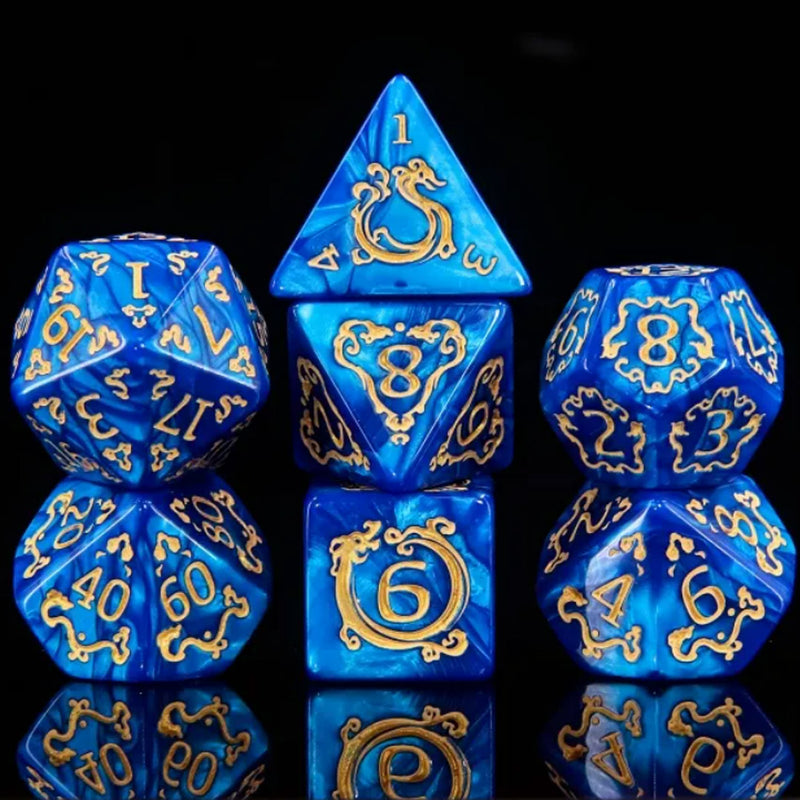 Dorothy - 7 Piece Polyhedral Dice Set + Dice Bag