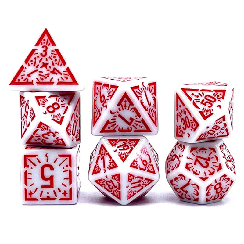 Dawn Star - 7 Piece Polyhedral Dice Set + Dice Bag