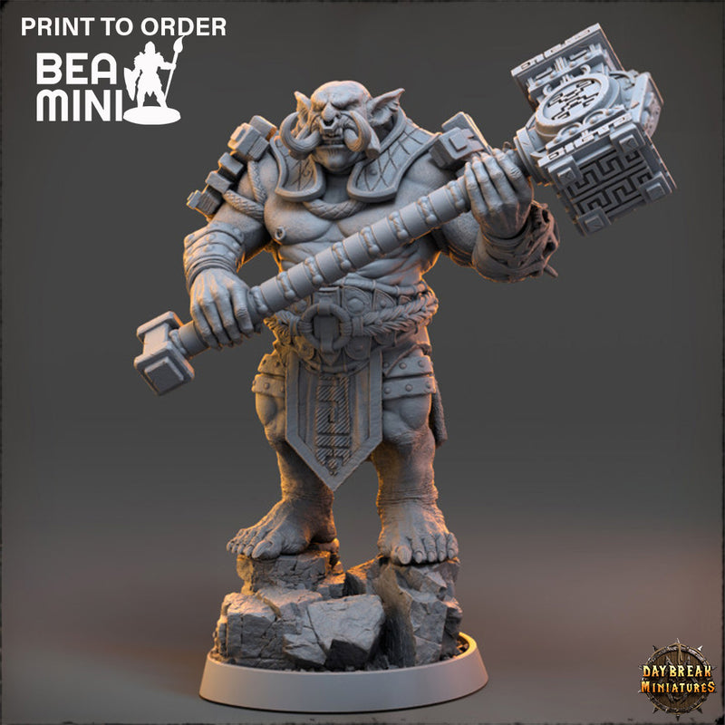 Deathbringer Olan Troka - The Mammoth Ogres of Skull Mountain | BeaMini Print to Order Miniatures