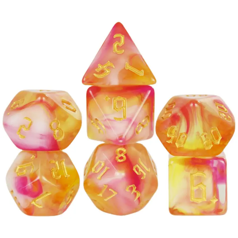 Ljósálfar Dreams - 7 Piece Polyhedral Dice Set + Dice Bag