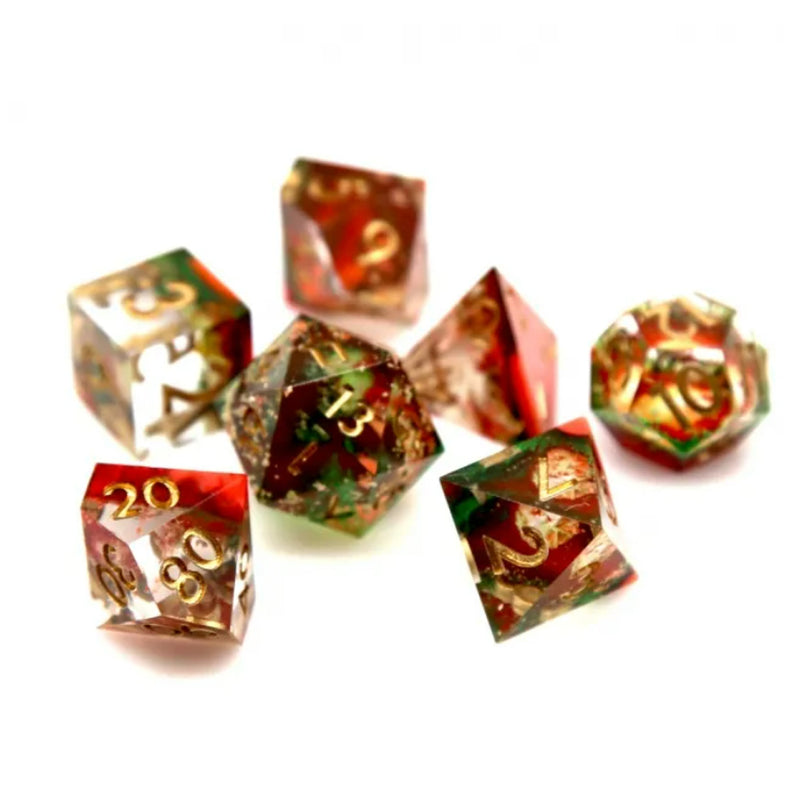 Red Planet - Handcrafted Sharp Edge Dice Set & Dice Case