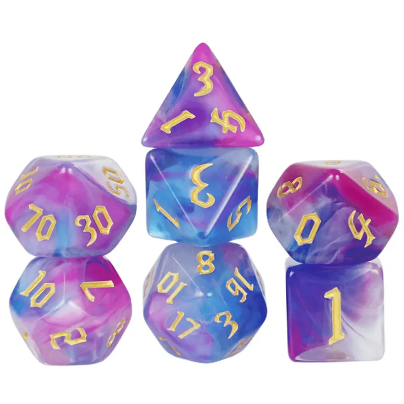 Dragons Dreaming - 7 Piece Polyhedral Dice Set + Dice Bag