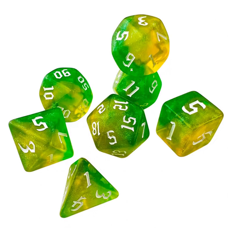 Summer Harvest - 7 Piece Polyhedral Dice Set + Dice Bag