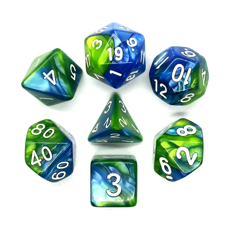 Simic - 7 Piece Polyhedral Dice Set + Dice Bag