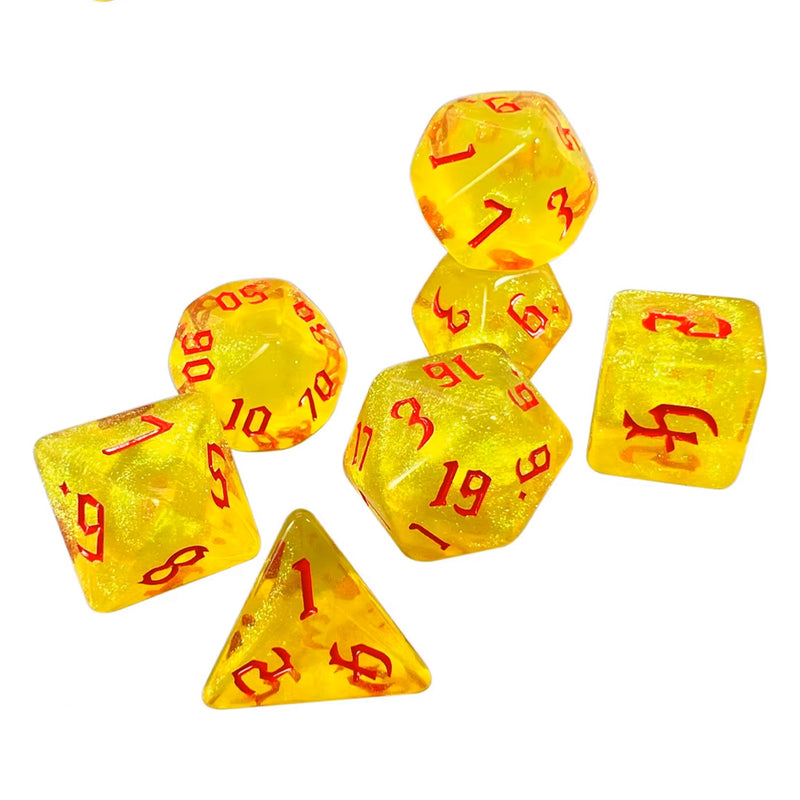 Golden Harvest - 7 Piece Polyhedral Dice Set + Dice Bag