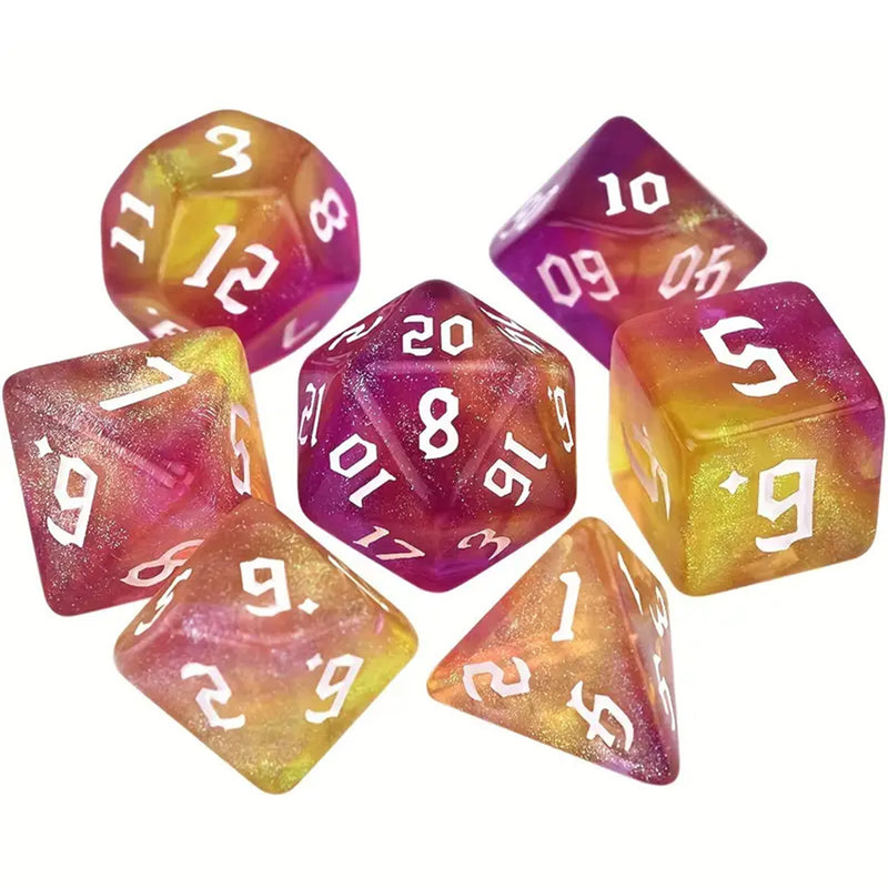 Harvest Festival  - 7 Piece Polyhedral Dice Set + Dice Bag