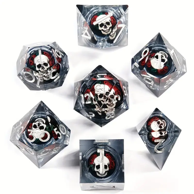 Reaper - Handcrafted Dice with Floating Skull Inside.