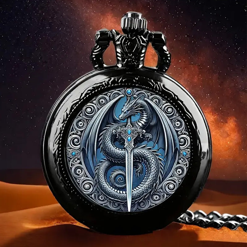 Blue Dragon Pocket Watch