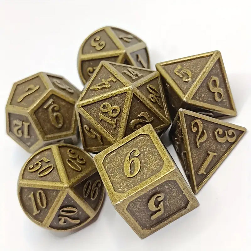 The 7 Dwarves - 7 Piece Metal Polyhedral Dice Set & Dice Case