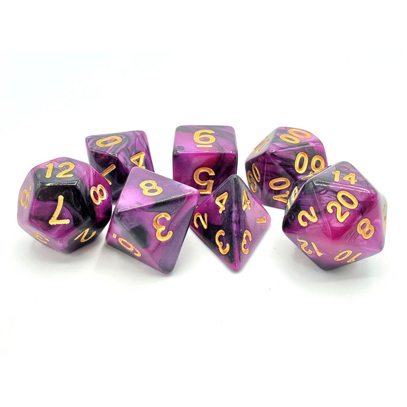 Warlocks Pack - 7 Piece Polyhedral Dice Set + Dice Bag