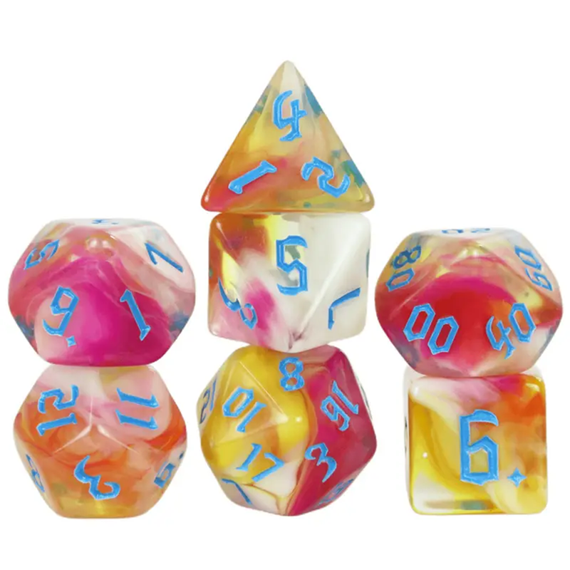 Adventures Dream - 7 Piece Polyhedral Dice Set + Dice Bag