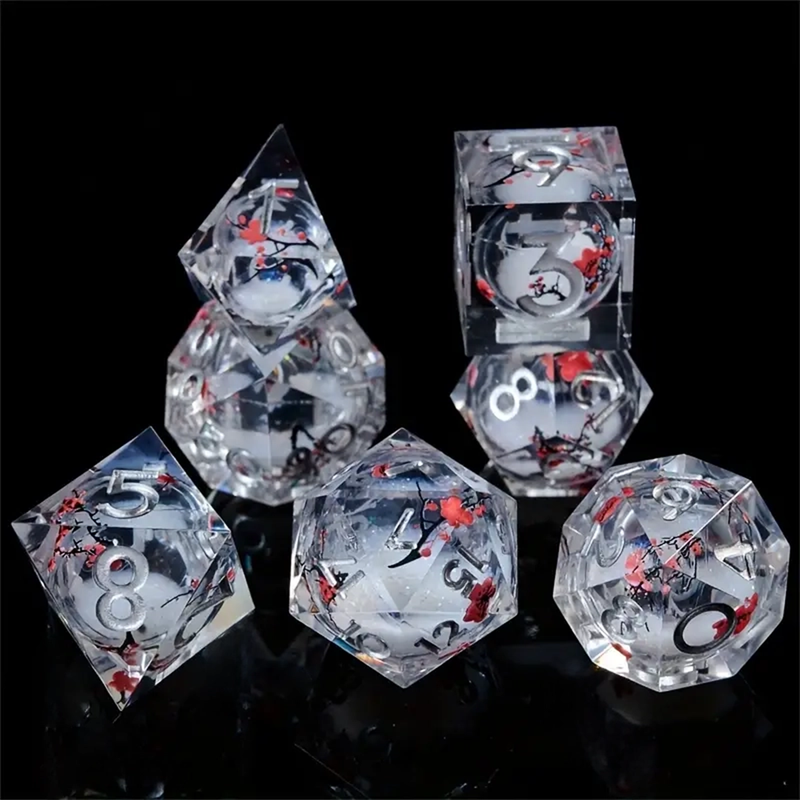 Spring Blossom - Liquid Core Sharp Edge Dice Set