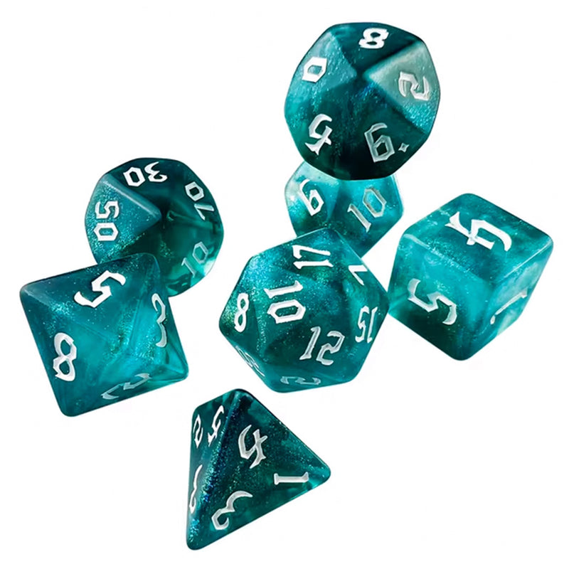 Poseidon's Bounty - 7 Piece Polyhedral Dice Set + Dice Bag