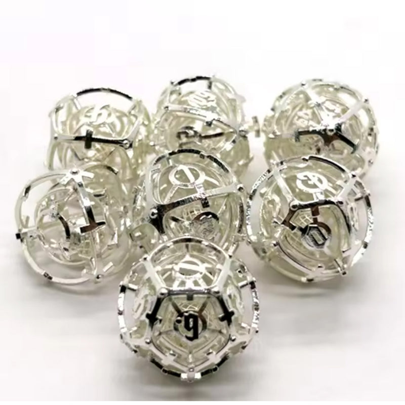 Contemplation Glade - 7 Piece Hollow Metal Dice Set