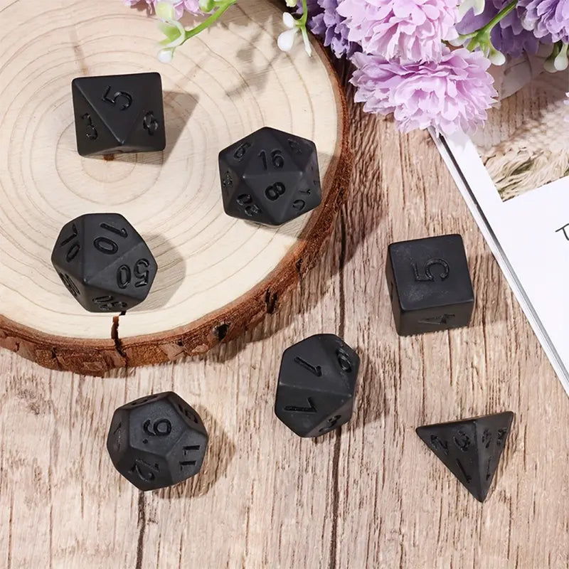 Film Noir - 7 Piece Polyhedral Dice Set + Dice Bag