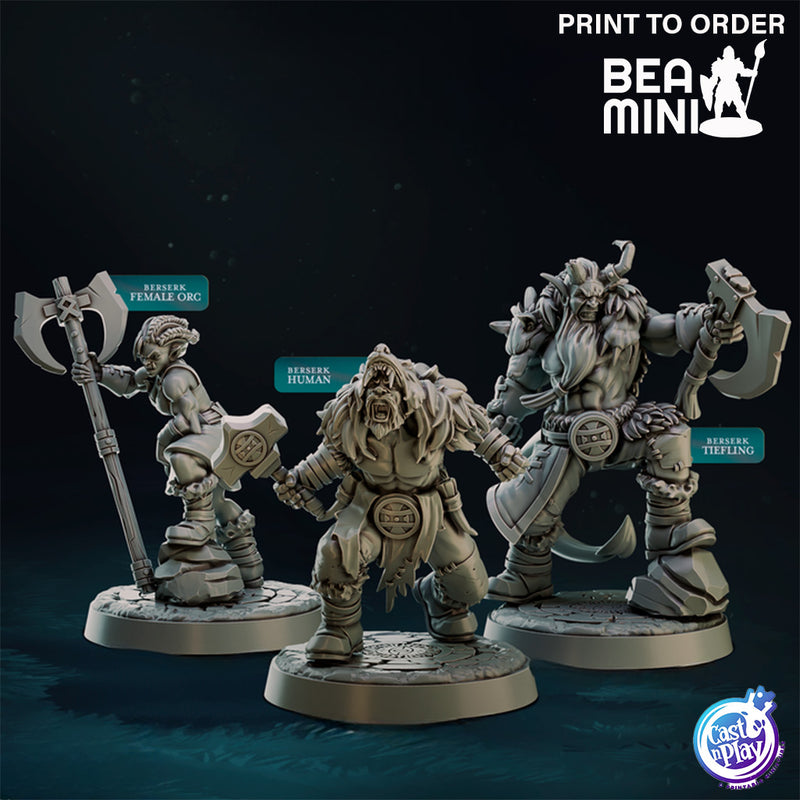 Barbarian Berserkers | BeaMini Print to Order Miniatures