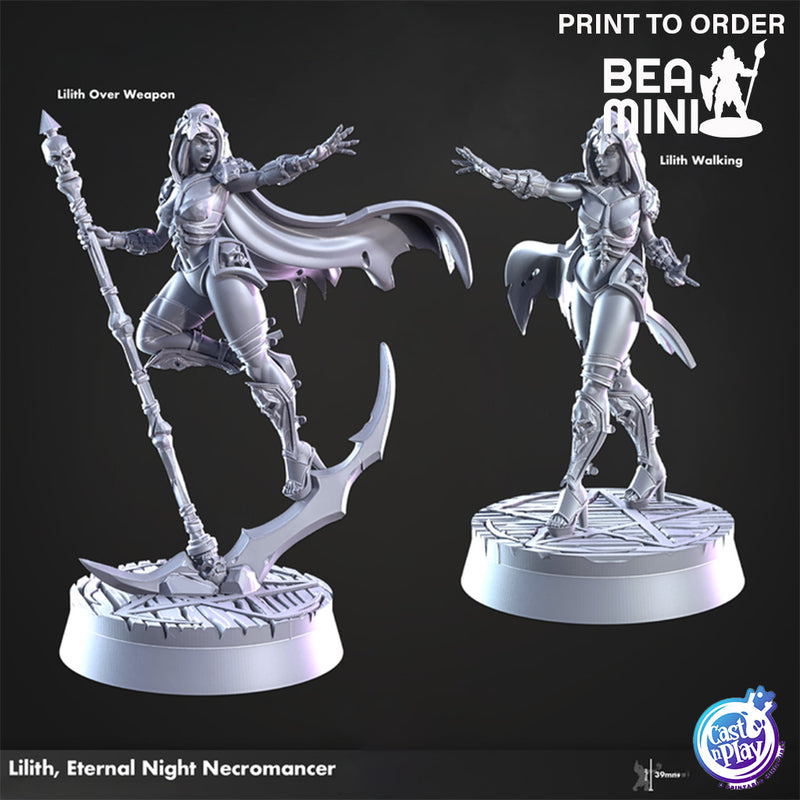 Lilith, Eternal Night Necromancer | BeaMini Print to Order Miniatures