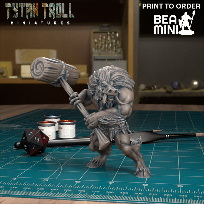 Wereboar 07 | BeaMini Print to Order Miniatures