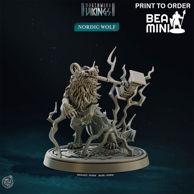 Nordic Wolf | BeaMini Print to Order Miniatures