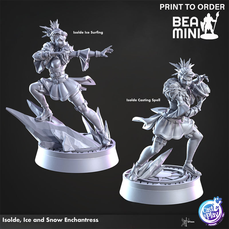 Isolde, Ice and Snow Enchantress | BeaMini Print to Order Miniatures