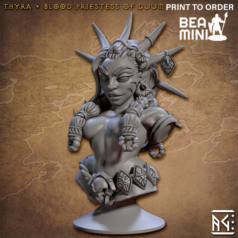 Pinup Bust: Thyra Blood Priestess of Duum | BeaMini Print to Order Miniatures