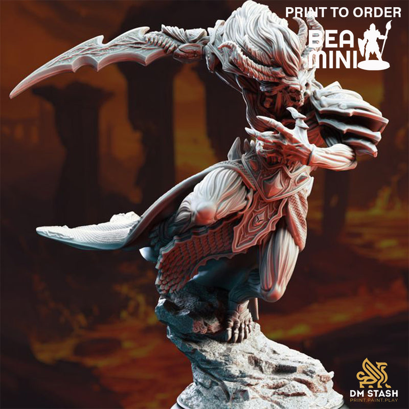 Fallen Corrupted Angel - Gresnos the Broken | BeaMini Print to Order Miniatures