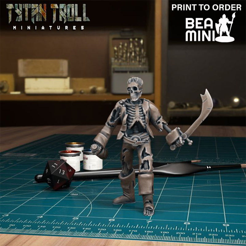 Skeleton Pirate 02 | BeaMini Print to Order Miniatures