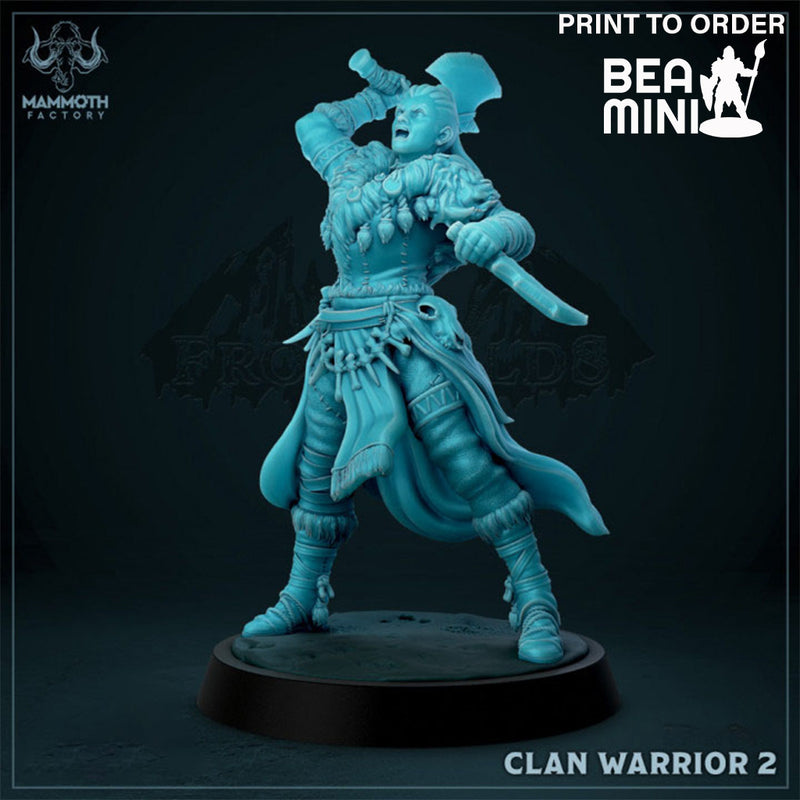 Barbarian Clan Warrior 2 | BeaMini Print to Order Miniatures