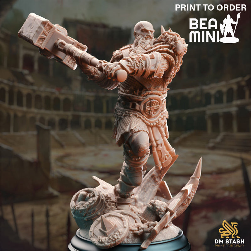 Human Barbarian - Froth the Furious | BeaMini Print to Order Miniatures