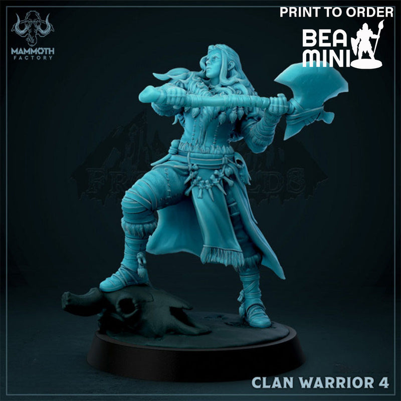 Barbarian Clan Warrior 4 | BeaMini Print to Order Miniatures