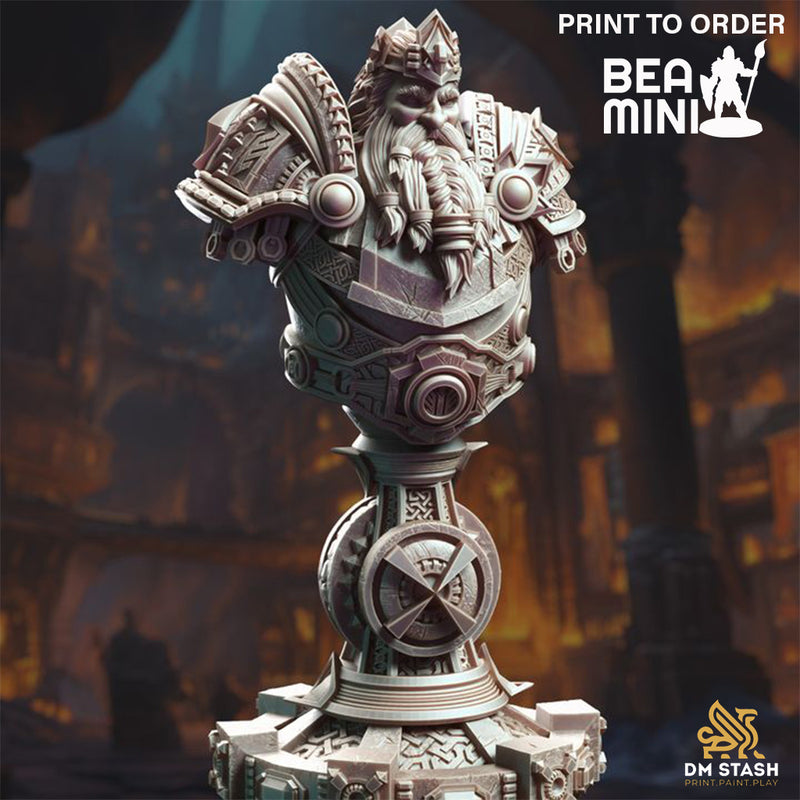 Bust of Dwarven General - Gordrain Stonehand | BeaMini Print to Order Miniatures