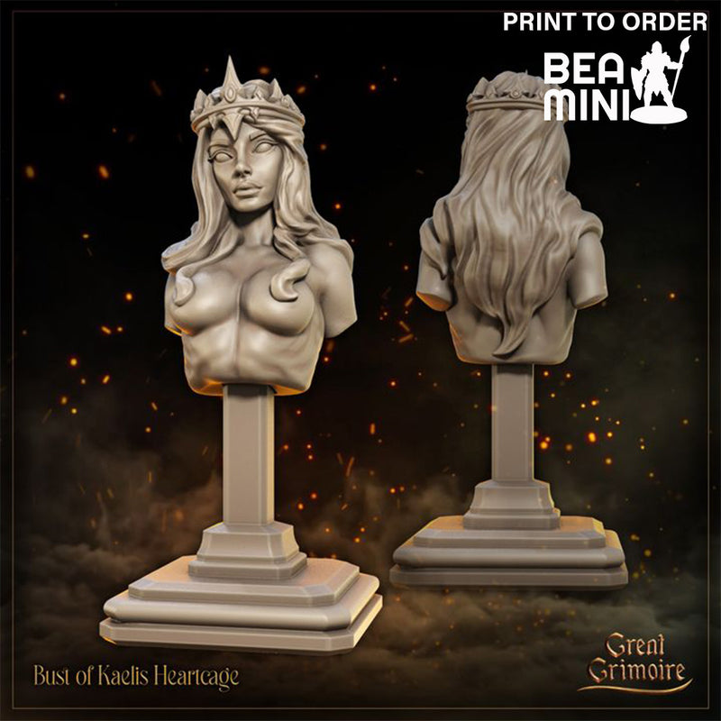 Bust of Kaelis Heartcage | BeaMini Print to Order Miniatures