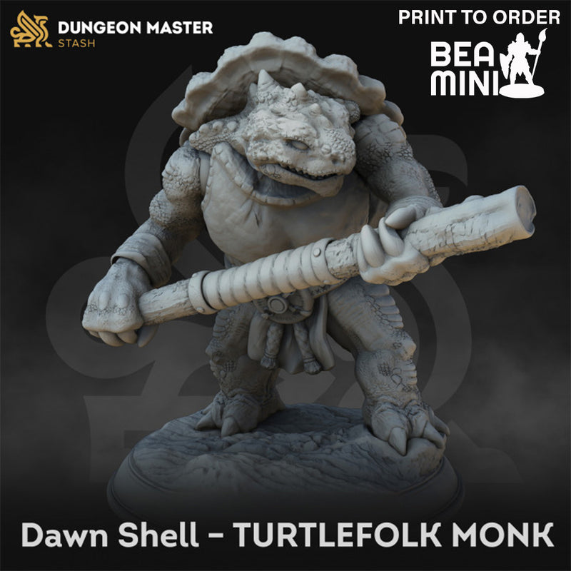 Dawn Shell, Tortle Monk | BeaMini Print to Order Miniatures