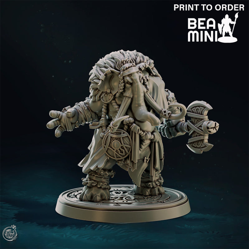 Elephantfolk Viking | BeaMini Print to Order Miniatures