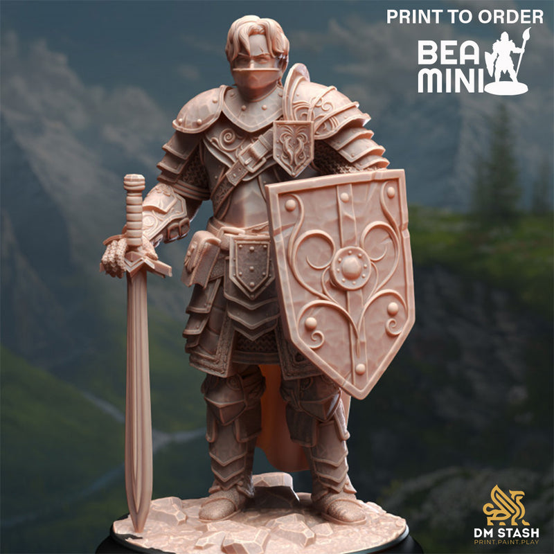 Human Battle Master Fighter - Arion Midrun | BeaMini Print to Order Miniatures