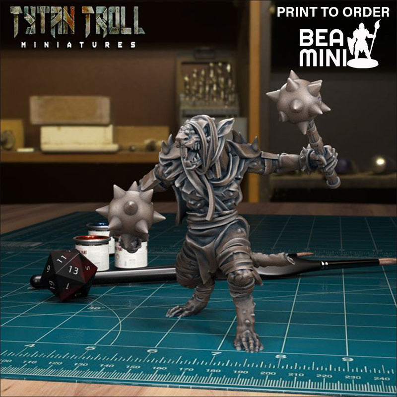 Plague Rat Warrior | BeaMini Print to Order Miniatures