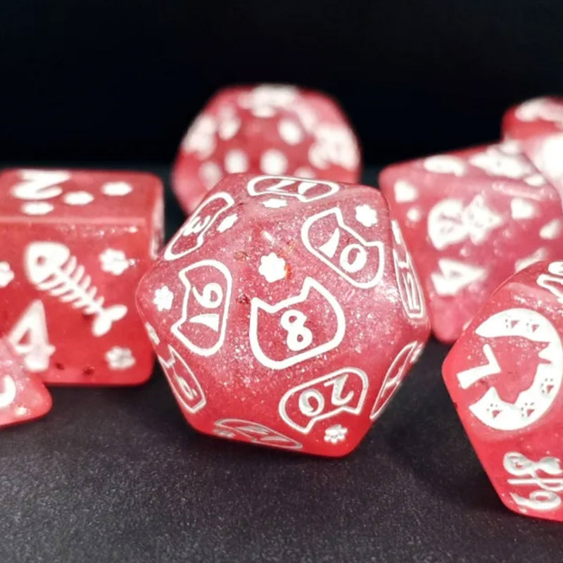 Toe Bea-ns - 7 Piece Polyhedral Dice Set + Dice Bag