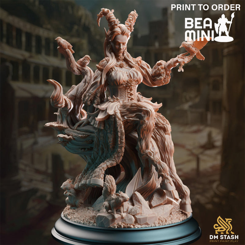 Mother of the Fey Faun Goddess - Renmaeth | BeaMini Print to Order Miniatures