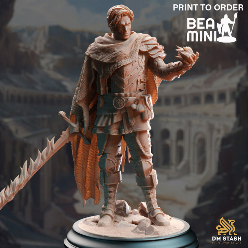 Human Psionic Spellsword - Henry the Punished | BeaMini Print to Order Miniatures