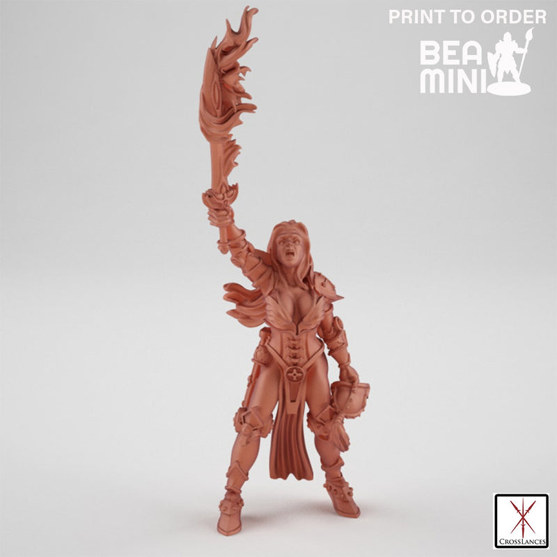 Human Female Fighter | BeaMini Print to Order Miniatures