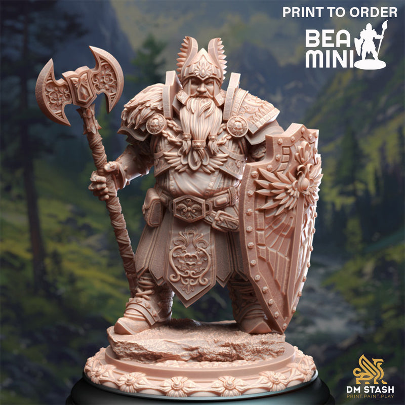 Dwarven Cleric of Life & Glory - Tors of Delvdor | BeaMini Print to Order Miniatures