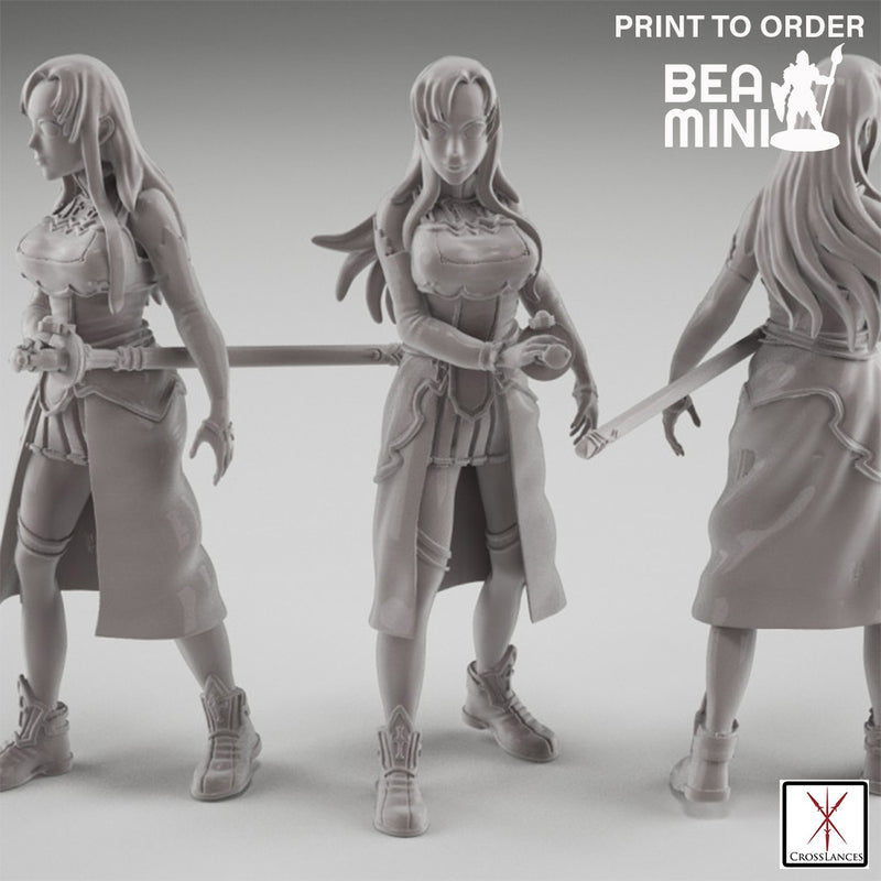 Human Female Swashbuckler | BeaMini Print to Order Miniatures