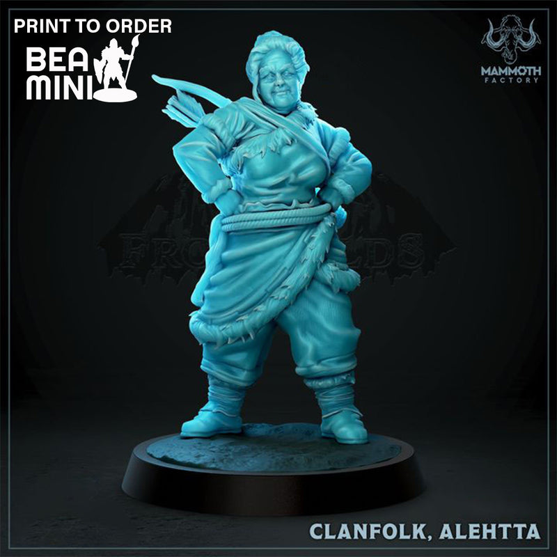 Alehtta, Barbarian Clanfolk | BeaMini Print to Order Miniatures