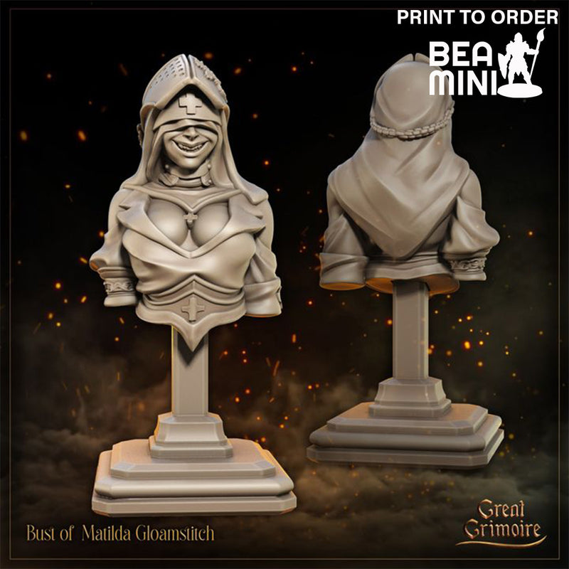 Bust of Matilda Gloamstitch | BeaMini Print to Order Miniatures