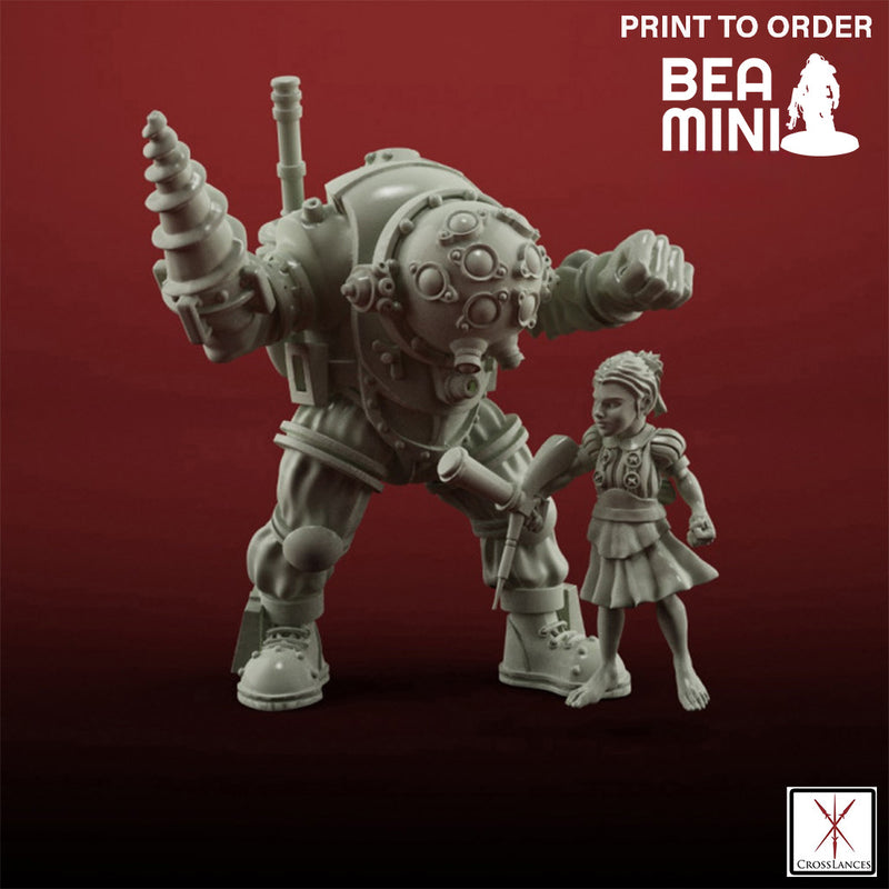 Little Sister with Bigdaddy | BeaMini Print to Order Miniatures