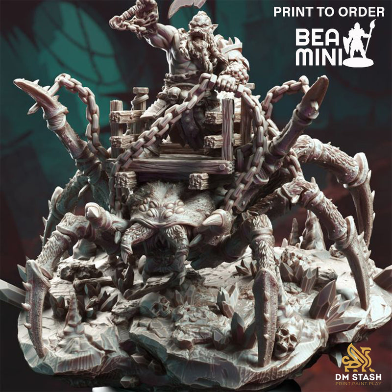 Mounted Giant Spider - Shiasirix | BeaMini Print to Order Miniatures